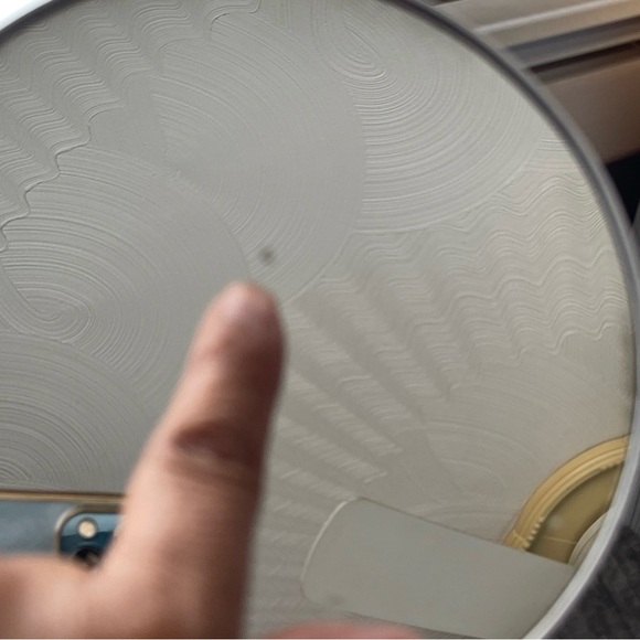 Antique Ceramic Standing Hand Mirror with Pink Flowers, Vintage - Picture 8 of 13